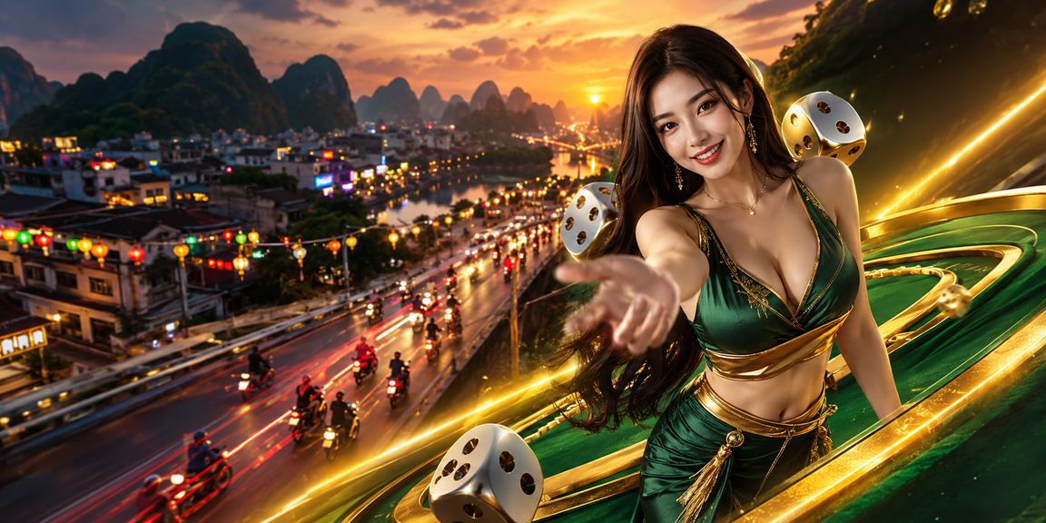 Không gian Tài Xỉu điện tử và xổ số neon về đêm tại Ninh Bình, ánh đèn sáng rực